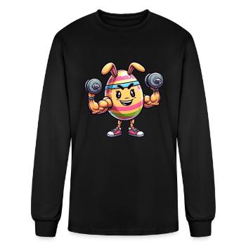 Easter Egg Easter Egg Dumbbell Fitness Body - Men's Long Sleeve T-Shirt - black - Front