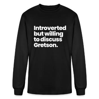 Introverted but willing to discuss Gretson - Men's Long Sleeve T-Shirt - black - Front