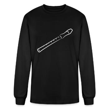 Flute Sketch - Men's Long Sleeve T-Shirt - black - Front