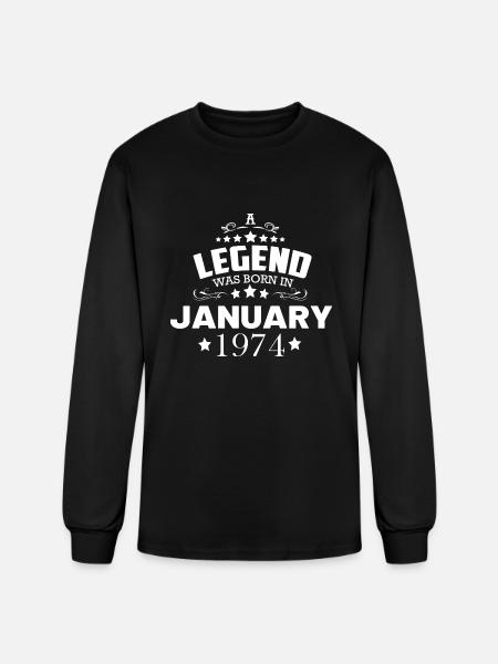 January 1974 birthday - Men's Long Sleeve T-Shirt - black