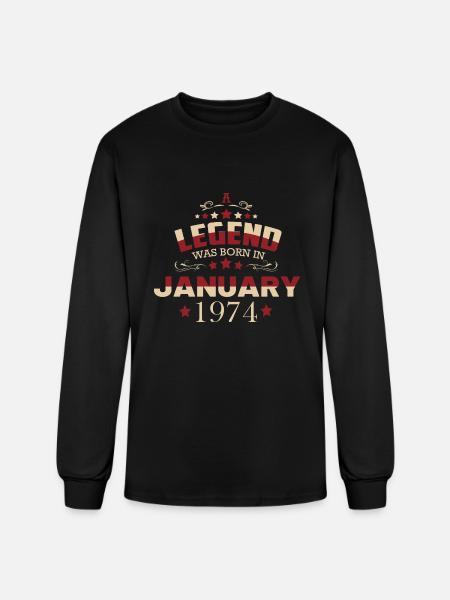 January 1974 birthday - Men's Long Sleeve T-Shirt - black