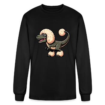 Caniche T-Rex Fusion Cartoon - T-shirt à manches longues Homme - noir - Devant