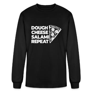 Dough Cheese Salami Repeat - Men's Long Sleeve T-Shirt - black - Front