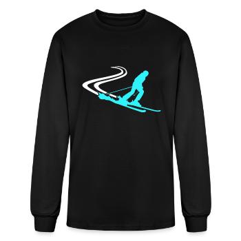 Funny Skier - Men's Long Sleeve T-Shirt - black - Front