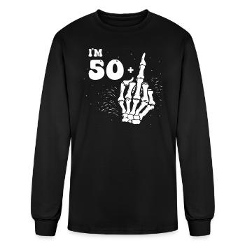 I Am 50 Plus Middle Finger - 51st Birthday - Men's Long Sleeve T-Shirt - black - Front