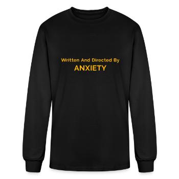 Written and directed by anxiety - Men's Long Sleeve T-Shirt - black - Front