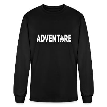 Adventure typographic artsy - Men's Long Sleeve T-Shirt - black - Front