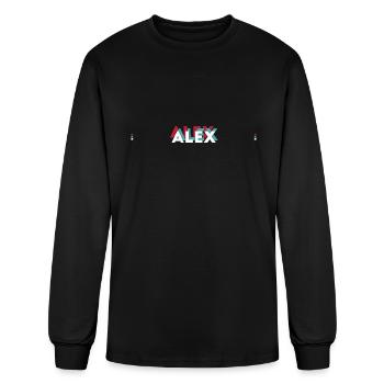 Alex Name - Funny Name Alex 80s theme - Men's Long Sleeve T-Shirt - black - Front