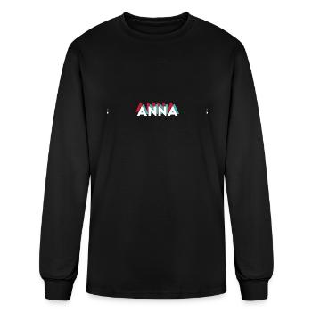 Anna Name - Funny Name Anna 80s theme - Men's Long Sleeve T-Shirt - black - Front
