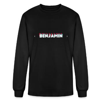Benjamin Name - Funny Name Benjamin 80s theme - Men's Long Sleeve T-Shirt - black - Front