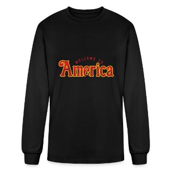 Bienvenue en Amérique - T-shirt à manches longues Homme - noir - Devant