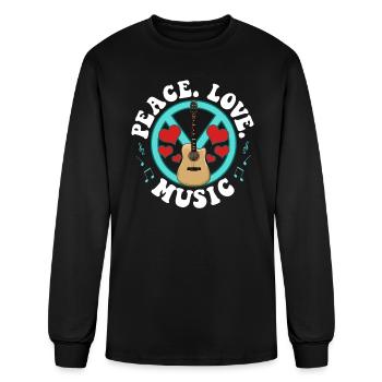 Peace Love Music Awesome Hippie Pacifist Festival - Men's Long Sleeve T-Shirt - black - Front