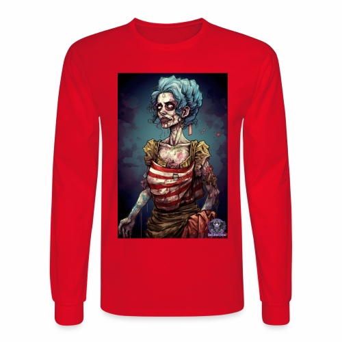 Patriotic Undead Zombie Caricature Girl #20 - Men's Long Sleeve T-Shirt