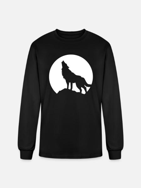 Howling Wolf - Men's Long Sleeve T-Shirt - black