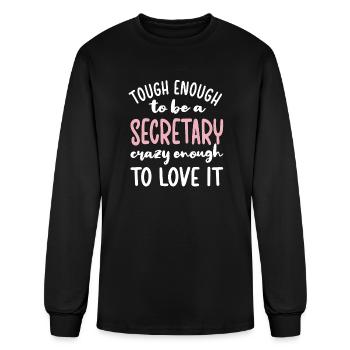 Funny Secretary Proud Office Secretary Gifts - Men's Long Sleeve T-Shirt - black - Front