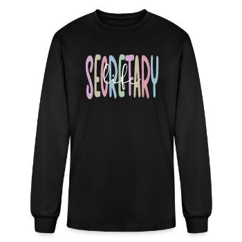 Secretary Life Office Secretary Appreciation Gifts - Men's Long Sleeve T-Shirt - black - Front