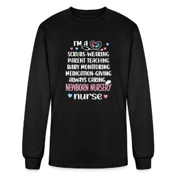 Newborn Nursery Nurse Newborn Nursery Nursing Gift - Men's Long Sleeve T-Shirt - black - Front