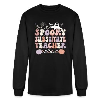 Substitute Teacher Halloween School Sub Teacher - Men's Long Sleeve T-Shirt - black - Front