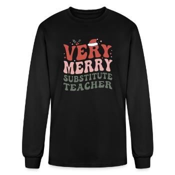 Substitute Teacher Christmas Sub Teacher Xmas - Men's Long Sleeve T-Shirt - black - Front