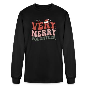 Volunteer Christmas Volunteering Xmas Gifts - Men's Long Sleeve T-Shirt - black - Front