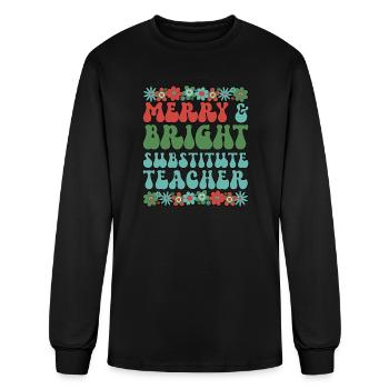 Substitute Teacher Christmas Sub Teacher Xmas - Men's Long Sleeve T-Shirt - black - Front