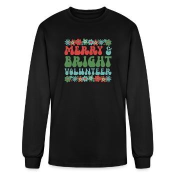 Volunteer Christmas Volunteering Xmas Gifts - Men's Long Sleeve T-Shirt - black - Front