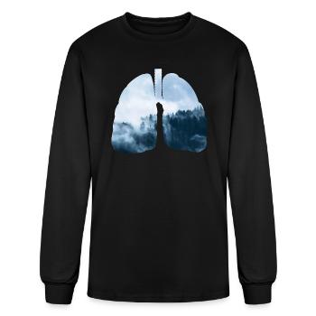 Forest Fog Mystic Nature Outdoor - Men's Long Sleeve T-Shirt - black - Front
