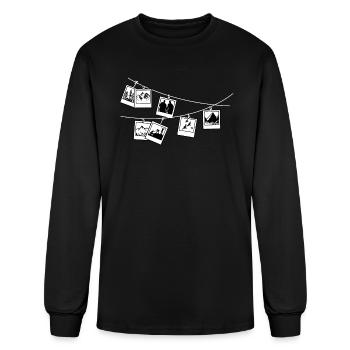 Polaroid Photo Hiking Theme - Men's Long Sleeve T-Shirt - black - Front