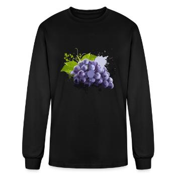 Grapes Fruit Healthy-food Plants Flower Sweet Gift - Men's Long Sleeve T-Shirt - black - Front