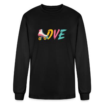 Roller Skate Roller Skating Roller Derby - Men's Long Sleeve T-Shirt - black - Front