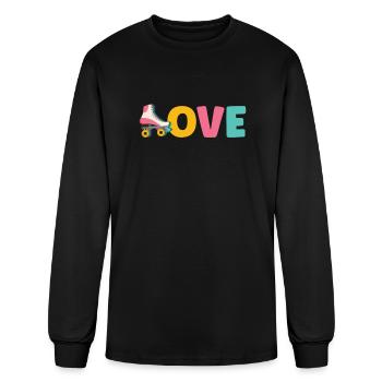 Roller Skate Roller Skating Roller Derby - Men's Long Sleeve T-Shirt - black - Front