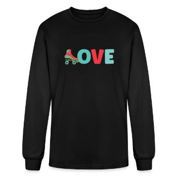 Roller Skate Roller Skating Roller Derby - Men's Long Sleeve T-Shirt - black - Front