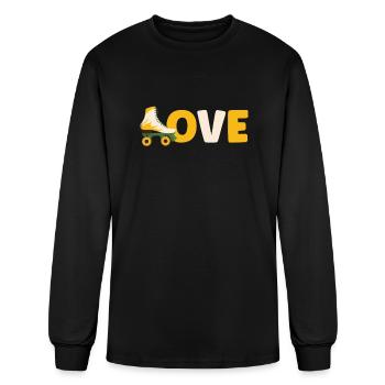 Roller Skate Roller Skating Roller Derby - Men's Long Sleeve T-Shirt - black - Front