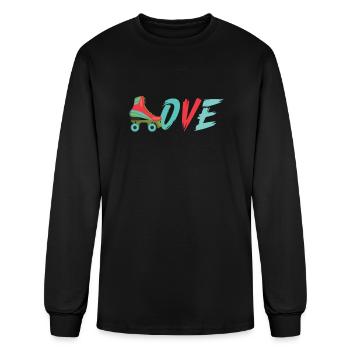 Roller Skate Roller Skating Roller Derby - Men's Long Sleeve T-Shirt - black - Front