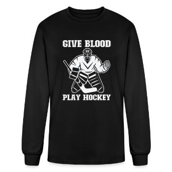 Ice Hockey Player Funny Ice Hockey Team Goalie - Men's Long Sleeve T-Shirt - black - Front