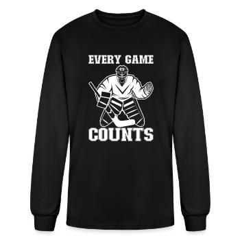 Ice Hockey Player Funny Ice Hockey Team Goalie - Men's Long Sleeve T-Shirt - black - Front