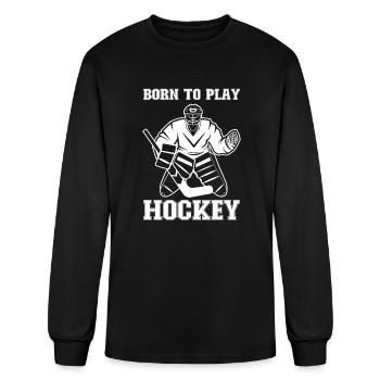 Ice Hockey Player Funny Ice Hockey Team Goalie - Men's Long Sleeve T-Shirt - black - Front
