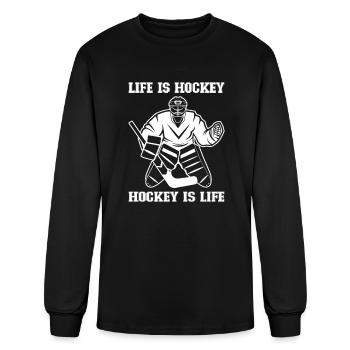 Ice Hockey Player Funny Ice Hockey Team Goalie - Men's Long Sleeve T-Shirt - black - Front