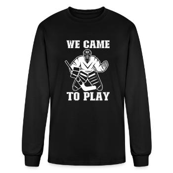 Ice Hockey Player Funny Ice Hockey Team Goalie - Men's Long Sleeve T-Shirt - black - Front