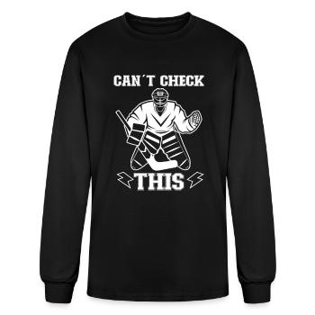 Ice Hockey Player Funny Ice Hockey Team Goalie - Men's Long Sleeve T-Shirt - black - Front