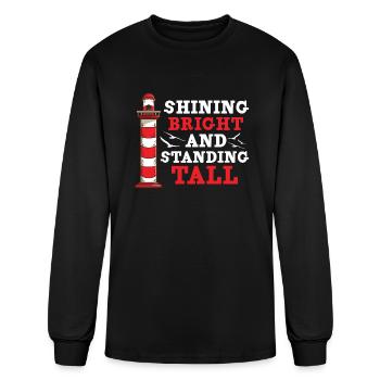 Lighthouse Seaside Nautical Signal Tower Guiding - Men's Long Sleeve T-Shirt - black - Front