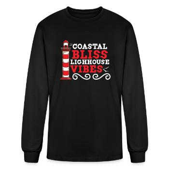 Lighthouse Seaside Nautical Signal Tower Guiding - Men's Long Sleeve T-Shirt - black - Front
