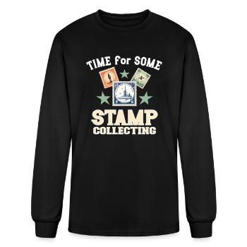 Philately Philatelist Stamp Collecting Stamp - Men's Long Sleeve T-Shirt - black - Front