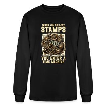 Philately Philatelist Stamp Collecting Stamp - Men's Long Sleeve T-Shirt - black - Front