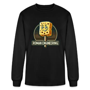 Funny Sponge Roman History Roman Empire Bathroom - Men's Long Sleeve T-Shirt - black - Front