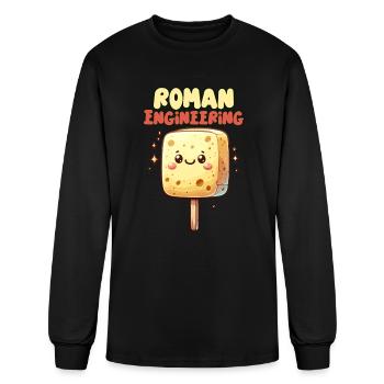 Funny Sponge Roman History Roman Empire Bathroom - Men's Long Sleeve T-Shirt - black - Front