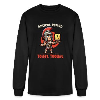Funny Sponge Roman History Roman Empire Bathroom - Men's Long Sleeve T-Shirt - black - Front