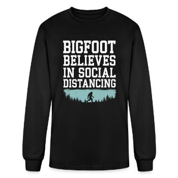 Bigfoot Believer Sasquatch Cryptid Forest Creature - Men's Long Sleeve T-Shirt - black - Front