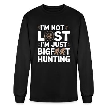 Bigfoot Believer Sasquatch Cryptid Forest Creature - Men's Long Sleeve T-Shirt - black - Front