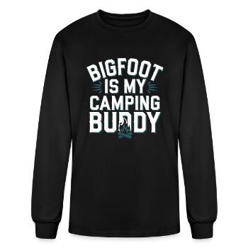Bigfoot Believer Sasquatch Cryptid Forest Creature - Men's Long Sleeve T-Shirt - black - Front